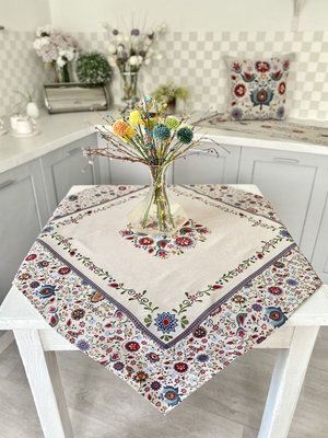 Tapestry tablecloth RUNNER033, 97х100, Square, Casual, Without lurex, 75% polyester, 22% cotton, 3% acrylic