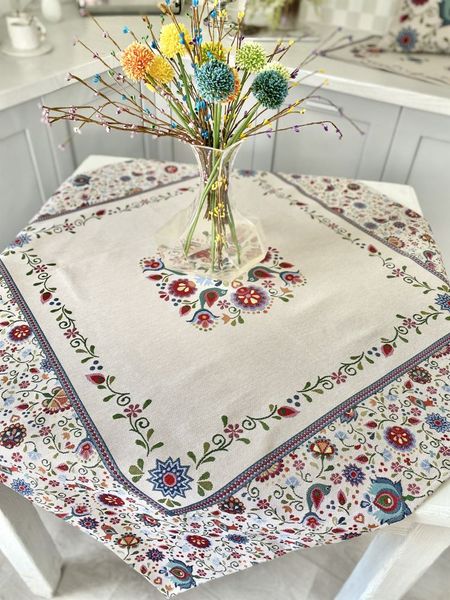 Tapestry tablecloth RUNNER033, 97х100, Square, Casual, Without lurex, 75% polyester, 22% cotton, 3% acrylic