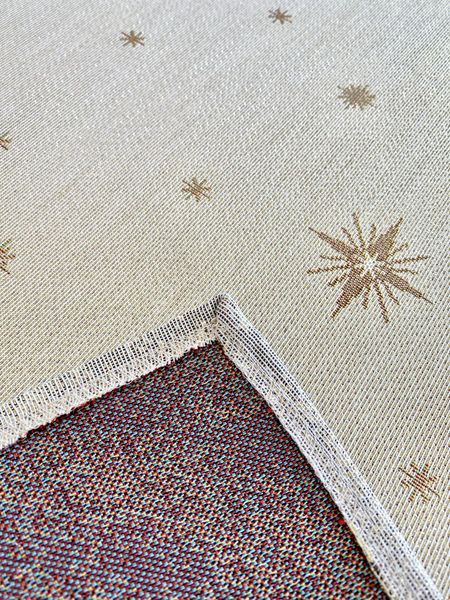 Tapestry tablecloth RUNNER1067 "Santa's gifts", 137х180, Rectangular, New Year's, Golden lurex, 75% polyester, 22% cotton, 3% acrylic