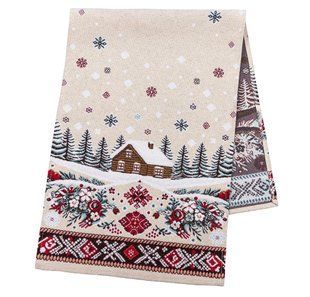 Tapestry table runner HUTSUL, 37x100, 100, 37, Rectangular, New Year's, Without lurex, with microfibre, 80% polyester, 15% cotton, 5% acrylic, Tapestry
