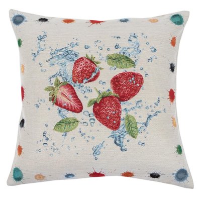 Single-sided tapestry cushion cover KISS850, 45x45, Square, Casual, Without lurex, 75% polyester, 22% cotton, 3% acrylic, Single-sided