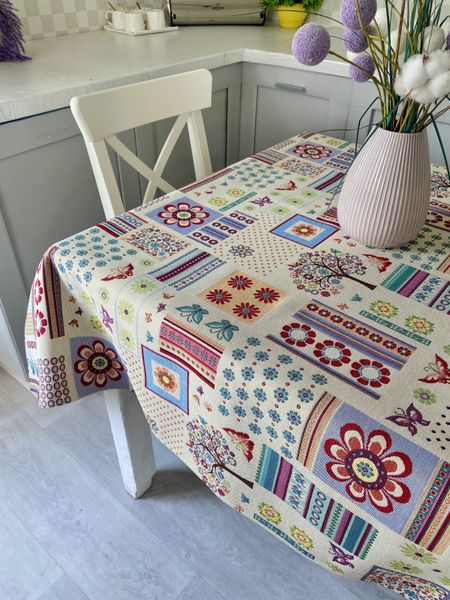 Tapestry tablecloth SK0065, 137х137, Square, Everyday, Without lurex, 75% polyester, 22% cotton, 3% acrylic