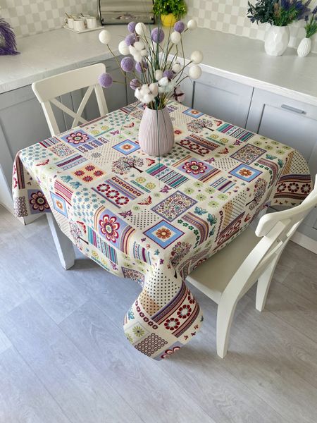 Tapestry tablecloth SK0065, 137х137, Square, Everyday, Without lurex, 75% polyester, 22% cotton, 3% acrylic