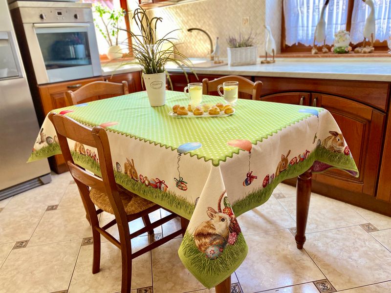 Tapestry tablecloth RUNNER865, 137х180, Rectangular, Easter, Without lurex, 75% polyester, 22% cotton, 3% acrylic