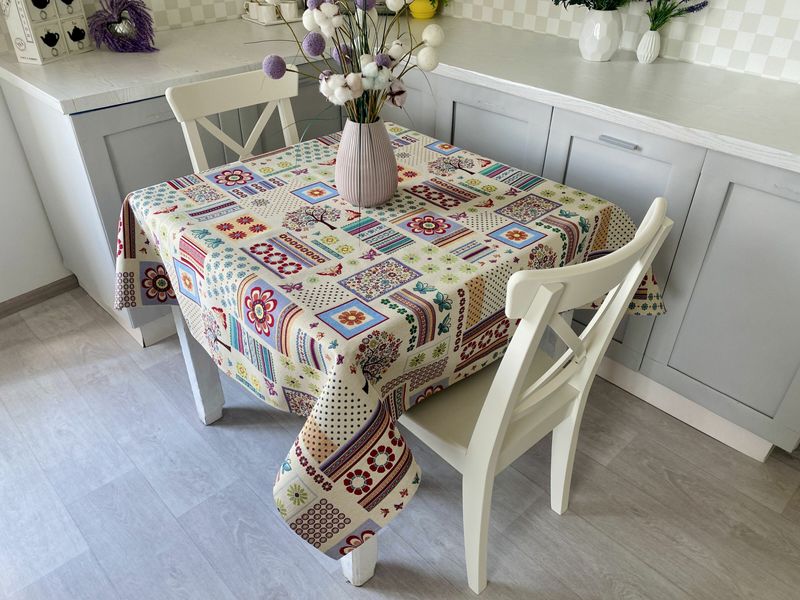 Tapestry tablecloth SK0065, 137х137, Square, Everyday, Without lurex, 75% polyester, 22% cotton, 3% acrylic