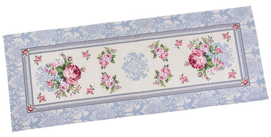 Tapestry table runner RUNNER386GR, 37х100, 100, 37, Rectangular, Flower, Without lurex, 75% polyester, 22% cotton, 3% acrylic, Tapestry