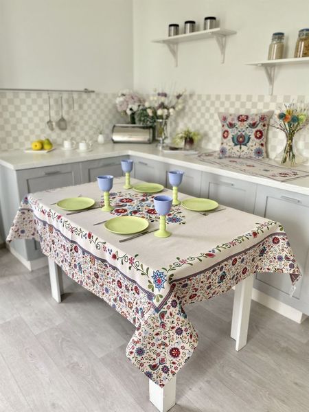 Tapestry tablecloth RUNNER033, 137х137, Square, Casual, Without lurex, 75% polyester, 22% cotton, 3% acrylic