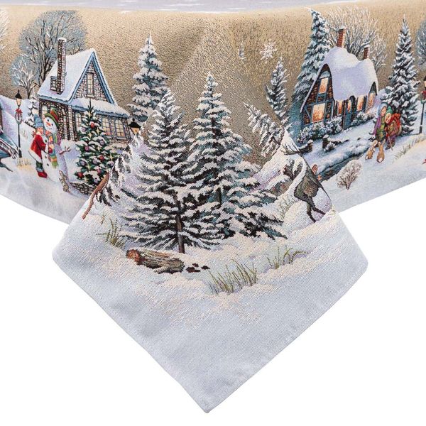 Tapestry tablecloth RUNNER1267 "Loud Carol", 160x160, Square, New Year's, Without lurex, 75% polyester, 22% cotton, 3% acrylic