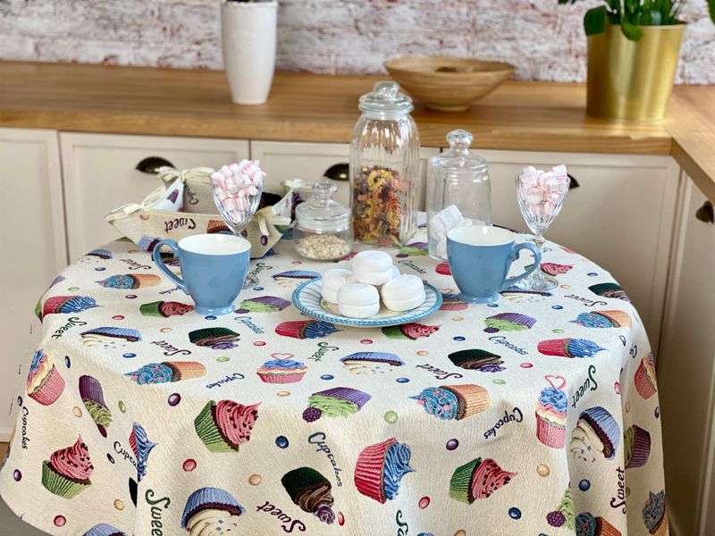 Tapestry tablecloth SK0068, 97х100, Square, Everyday, Without lurex, 75% polyester, 22% cotton, 3% acrylic