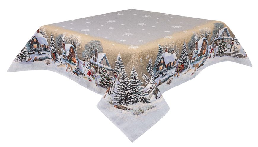 Tapestry tablecloth RUNNER1267 "Loud Carol", 160x160, Square, New Year's, Without lurex, 75% polyester, 22% cotton, 3% acrylic