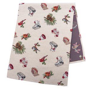 Tapestry table runner EDEN1158, 37x100, 100, 37, Rectangular, New Year's, Without lurex, 75% polyester, 22% cotton, 3% acrylic, Tapestry