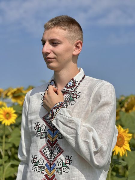 Мужская вышитая рубашка цветными нитками SVCH1 SVCH1-S фото