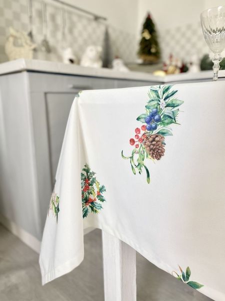 Tablecloth with water-repellent coating NAVIDAD105, 150x220, Rectangular, New Year's, With water-repellent coating, 100% polyester