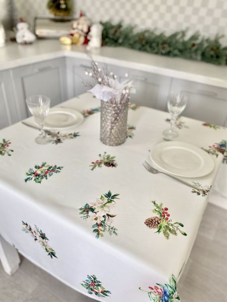 Tablecloth with water-repellent coating NAVIDAD105, 150x220, Rectangular, New Year's, With water-repellent coating, 100% polyester
