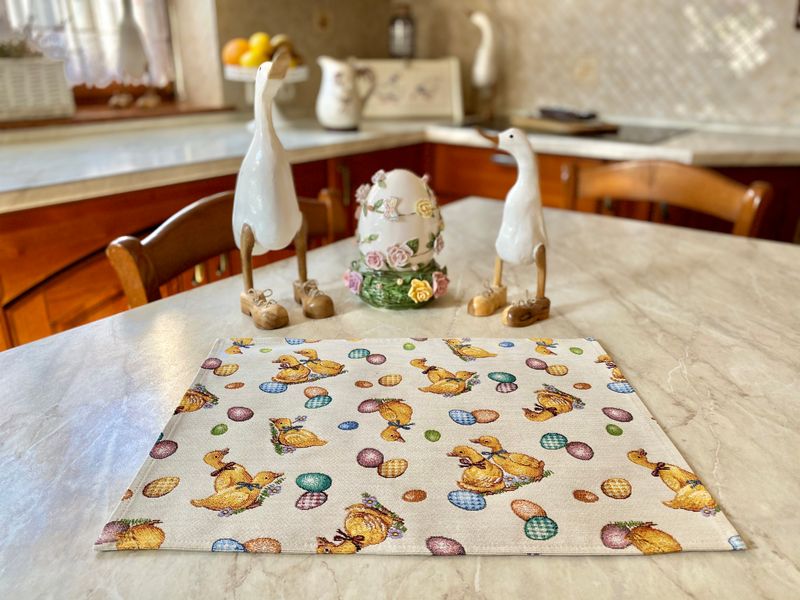 Tapestry placemat LIMA028, 34x44, Rectangular, Easter, Without lurex, 75% polyester, 22% cotton, 3% acrylic