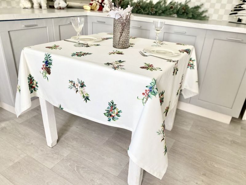 Tablecloth with water-repellent coating NAVIDAD105, 150x220, Rectangular, New Year's, With water-repellent coating, 100% polyester
