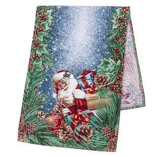 Tapestry table runner WINDOW, 37x100, 100, 37, Rectangular, New Year's, Without lurex, with microfibre, 80% polyester, 15% cotton, 5% acrylic, Tapestry