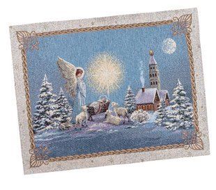Tapestry placemat RUNNER1323 Silent Night, 37x49, Rectangular, New Year's, Silver lurex, 70% polyester, 23% cotton, 3% acrylic, 4% metal fibre, Tapestry