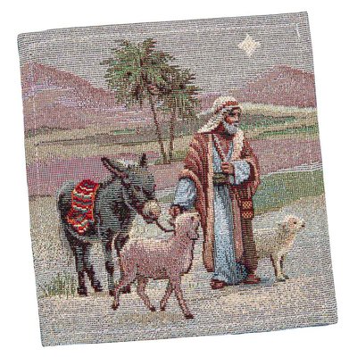 Tapestry placemat RUNNER1153 "Christmas miracle", 17x18, Square, New Year's, Golden lurex, 70% polyester, 23% cotton, 3% acrylic, 4% metal fibre