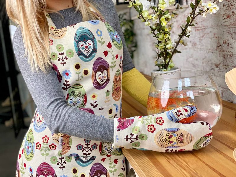 Tapestry kitchen apron EDEN126, 60x85, Easter, Without lurex, 75% polyester, 22% cotton, 3% acrylic