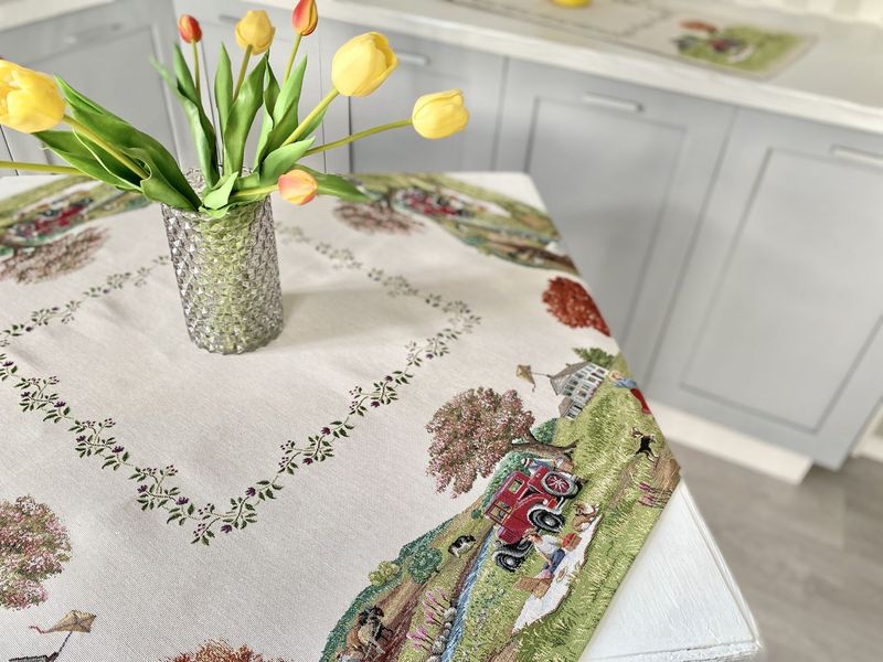 Tapestry tablecloth RUNNER1183, 97х100, Square, Everyday, Without lurex, 75% поліестер, 22% бавовна, 3% акрил