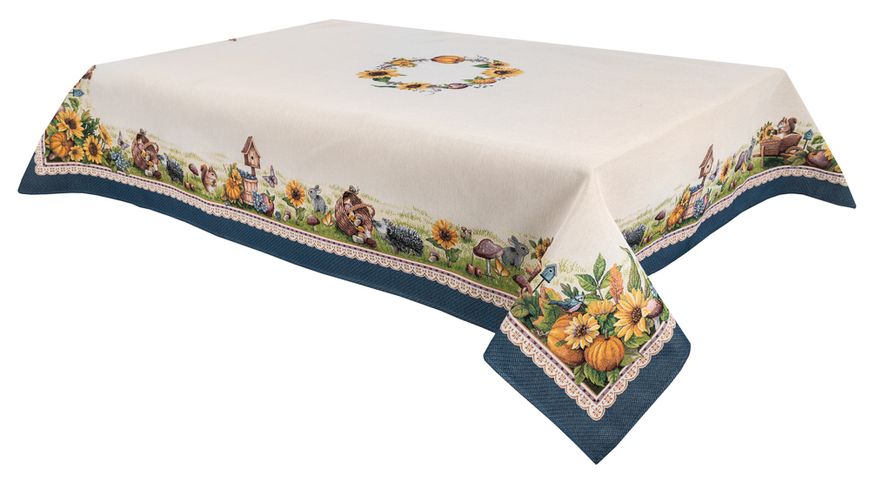 Tapestry tablecloth LIMA037AZ, 137х180, Rectangular, Everyday, Without lurex, 75% polyester, 22% cotton, 3% acrylic