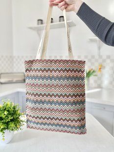 Torba na zakupy z gobelinu GEO040-SM, 35x40, Prostokątny, Zwykły, Bez lureksu, 75% poliester, 22% bawełna, 3% akryl, Gobelin