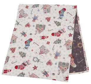Tapestry table runner EDEN014W Різдв'яна мрія, 37x100, 100, 37, Rectangular, New Year's, Without lurex, 75% polyester, 22% cotton, 3% acrylic, Tapestry