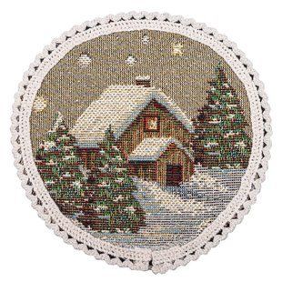 Serwetka gobelinowa z koronką ROUND740M-10D