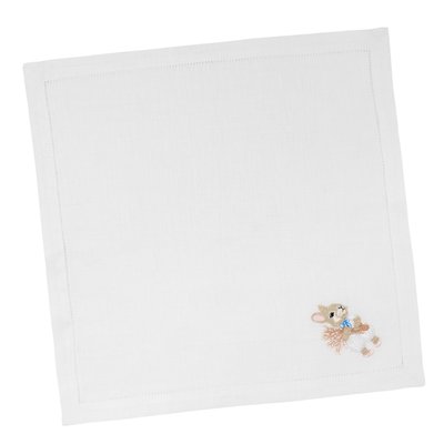 Embroidered Easter placemat with lace SRVV040, 40x40, Square, Easter, Embroidery, 100% linen