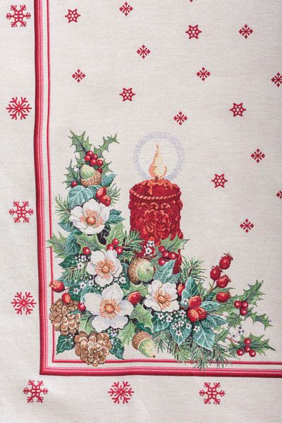 Скатертина гобеленова RUNNER242 "Різдвяна свічка" RUNNER242-137 фото