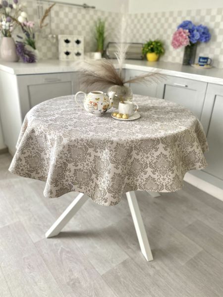 Tapestry tablecloth EDEN391NA, Ø140, Round, Everyday, Without lurex, 75% polyester, 22% cotton, 3% acrylic