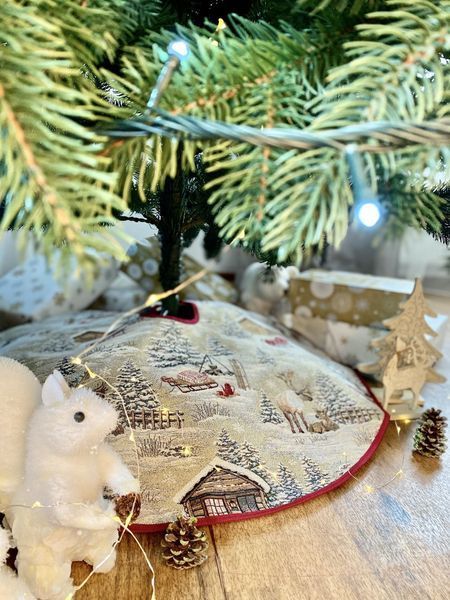 Tapestry Christmas tree skirt EDEN970, &Oslash;90, 90, 90, Round, New Year's, Golden lurex, 70% polyester, 23% cotton, 3% acrylic, 4% metal fibre, Tapestry
