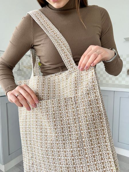 Tapestry shopping bag BENASK-SM40, 38х40, 40, 38, Rectangular, New Year's, Without lurex, with microfibre, 75% polyester, 22% cotton, 3% acrylic, Tapestry
