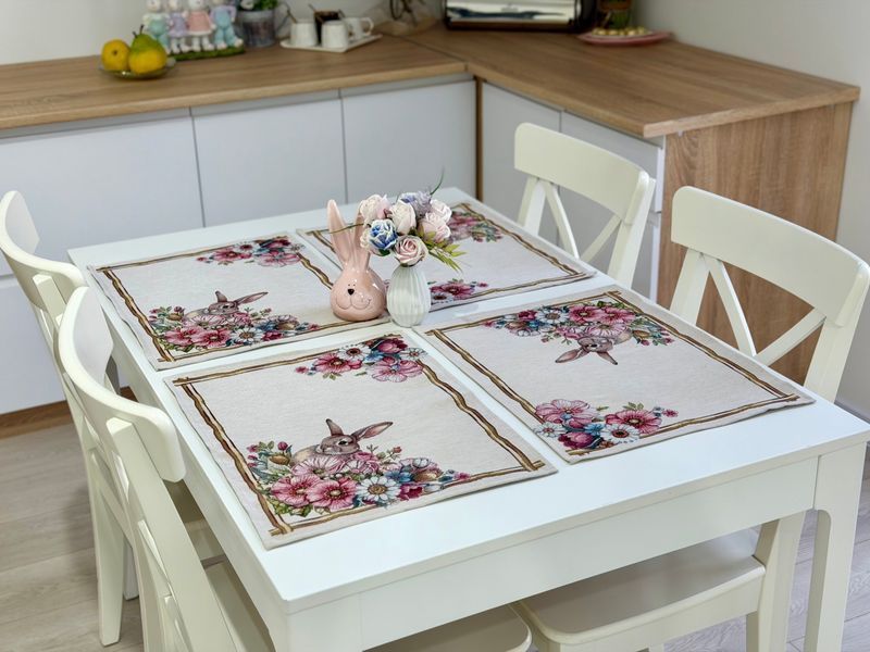 Tapestry placemat RUNNER1415NA, 37х49, 49, 37, Rectangular, Easter, Without lurex, 75% polyester, 22% cotton, 3% acrylic, Tapestry
