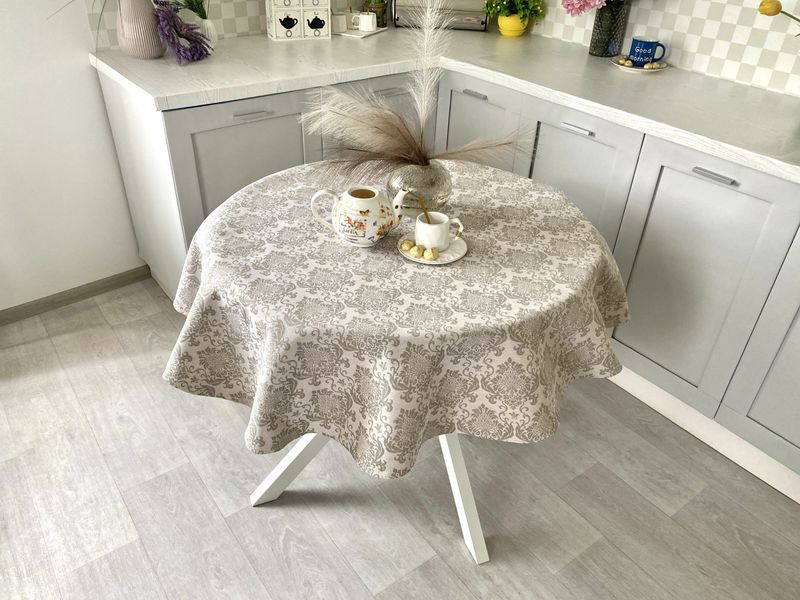 Tapestry tablecloth EDEN391NA, Ø140, Round, Everyday, Without lurex, 75% polyester, 22% cotton, 3% acrylic