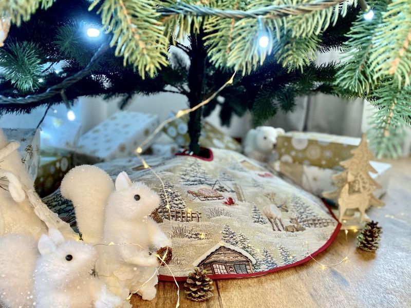 Tapestry Christmas tree skirt EDEN970, &Oslash;90, 90, 90, Round, New Year's, Golden lurex, 70% polyester, 23% cotton, 3% acrylic, 4% metal fibre, Tapestry