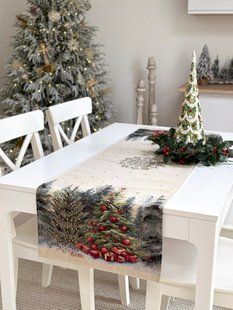 Tapestry runner RUNNER1437V1, 37х100, 100, 37, Rectangular, New Year's, Golden lurex, 60% поліестер, 37% бавовна, 3% металеве волокно, Tapestry