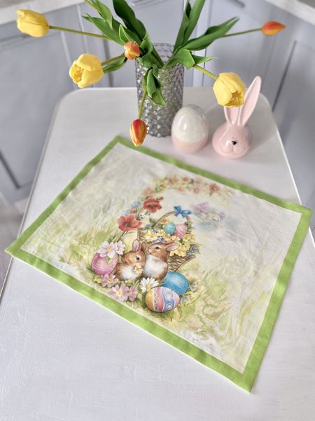 Linen placemat with printed pattern SRLP02-49, 37x49, Rectangular, Easter, 100% linen