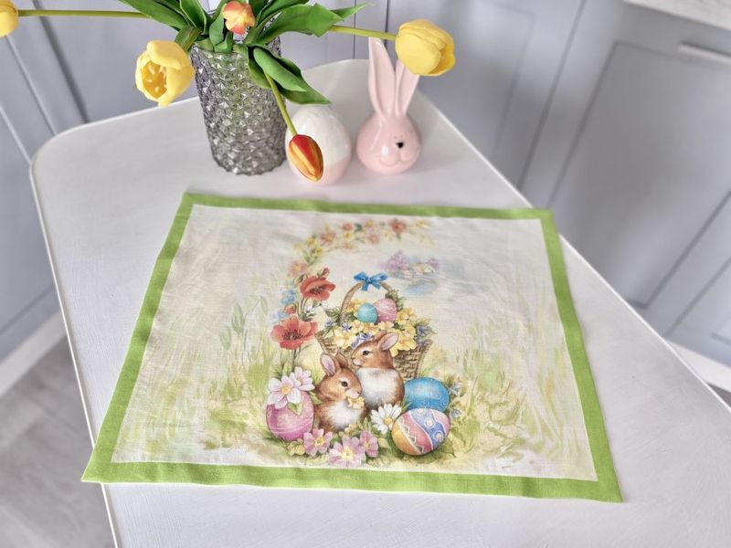Linen placemat with printed pattern SRLP02-49, 37x49, Rectangular, Easter, 100% linen