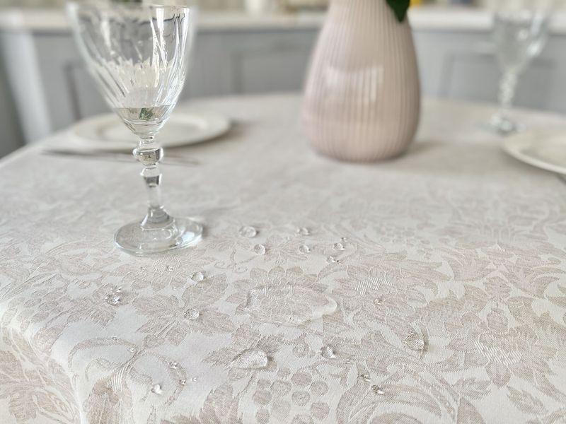 Teflon-coated tablecloth NIGHT038.CO02, Round, Classic, Teflon-coated, 100% polyester, Water repellent