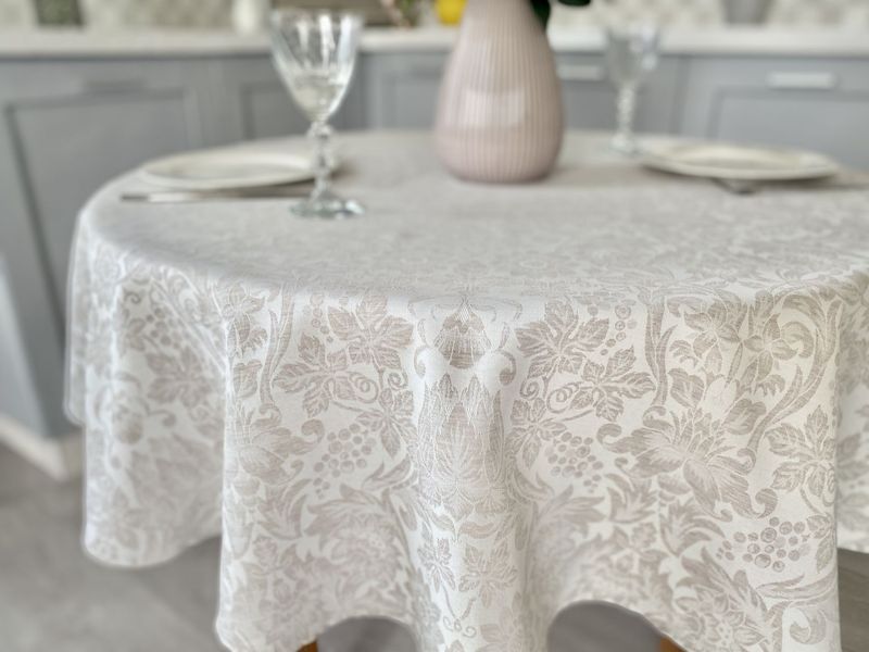 Teflon-coated tablecloth NIGHT038.CO02, Round, Classic, Teflon-coated, 100% polyester, Water repellent