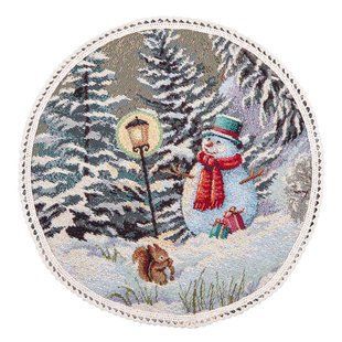 Серветка гобеленова з мереживом ROUND1267M-20D Дзвінка Коляда Limaso ROUND1267M-20D фото