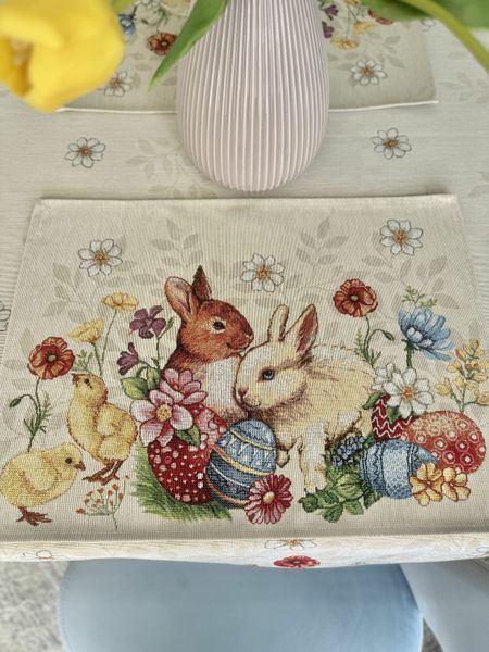 Serwetka gobelinowa PRIMROSE, 45, 33, Prostokątny, Wielkanoc, Bez lureksu, 60% poliester, 24% bawełna, 16% akryl, Gobelin