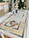 Tapestry table runner RUNNER723 "Christmas in Mountains", 37х100, Rectangular, New Year's, Golden lurex, 70% polyester, 23% cotton, 3% acrylic, 4% metal fibre