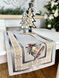 Tapestry table runner RUNNER723 "Christmas in Mountains", 37х100, Rectangular, New Year's, Golden lurex, 70% polyester, 23% cotton, 3% acrylic, 4% metal fibre