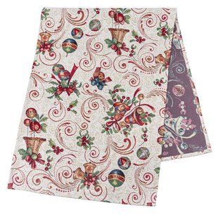 Tapestry table runner MIRRA, 37x100, 100, 37, Rectangular, New Year's, Golden lurex, 75% polyester, 22% cotton, 3% acrylic, Tapestry