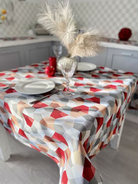 Tapestry tablecloth GEO167, 97х100, Square, Everyday, Without lurex, 75% polyester, 22% cotton, 3% acrylic