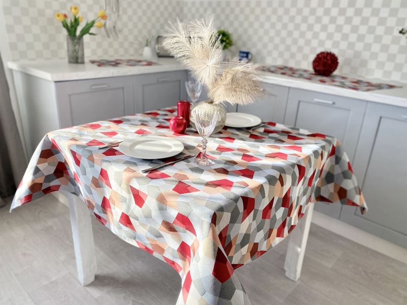 Tapestry tablecloth GEO167, 137х300, Rectangular, Everyday, Without lurex, 75% polyester, 22% cotton, 3% acrylic