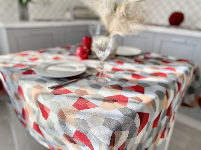 Tapestry tablecloth GEO167, 137х280, Rectangular, Everyday, Without lurex, 75% polyester, 22% cotton, 3% acrylic